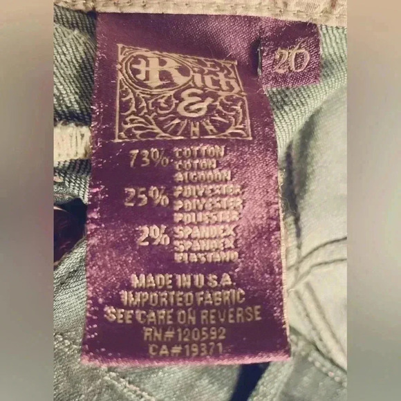 Rich and skinny trendy stylish stretch medium wash 4 pocket skinny jeans 26 - Picture 5 of 5